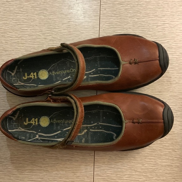 Jeep J-41 Adventure On Heritage Mary Jane Brown Leather Flats 9.5M - Picture 1 of 6